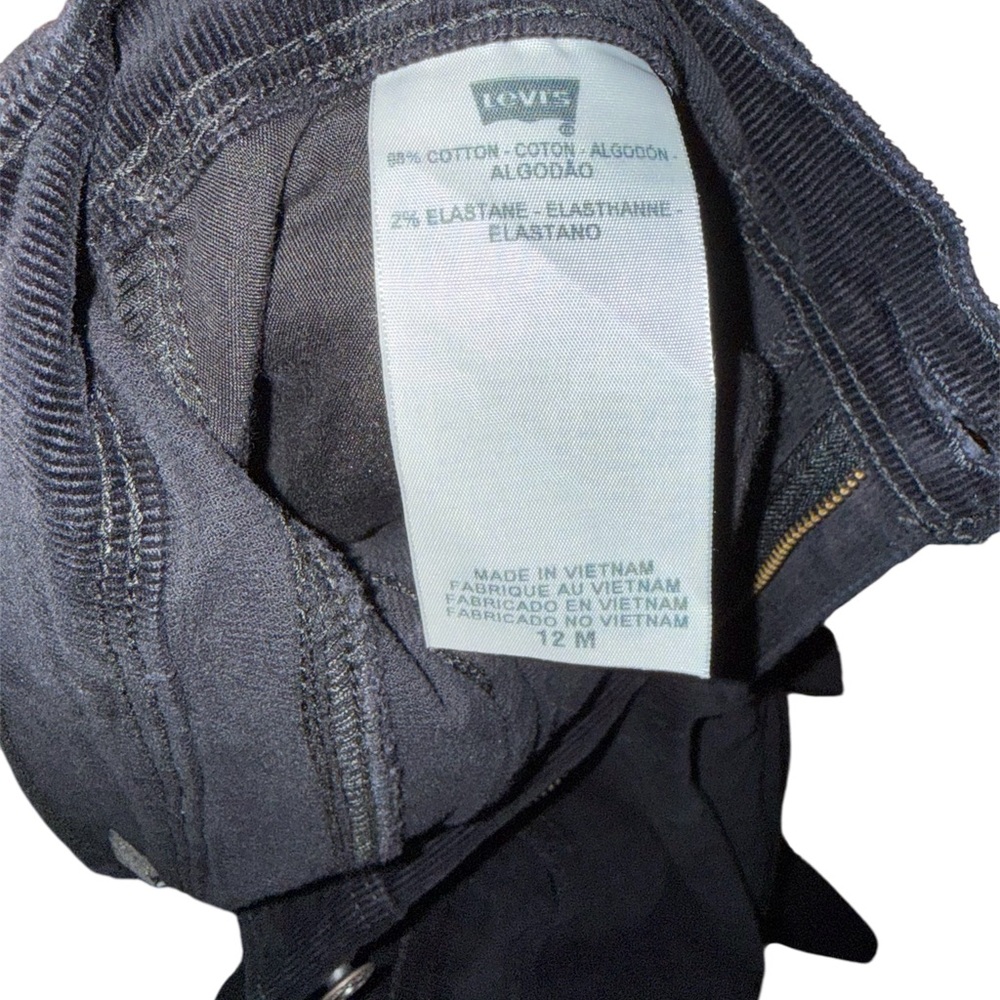 Levi's 515 Boot Cut Corduroy Pants Womens Size 12 M Black - Picture 5 of 5